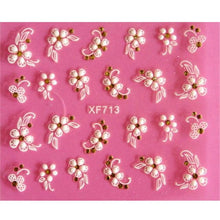 将图片加载到图库查看器,Waterproof Water Transfer Nails Art Sticker Fashion 3D Flower Design Girl And Women Manicure Tools Nail Decoration Decals Decorations Luxurious Nail Art Decoration White Feather Lace Flower Leaf Carving Design Exquisite Pattern Nail Art Supplies