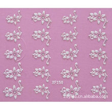 将图片加载到图库查看器,Waterproof Water Transfer Nails Art Sticker Fashion 3D Flower Design Girl And Women Manicure Tools Nail Decoration Decals Decorations Luxurious Nail Art Decoration White Feather Lace Flower Leaf Carving Design Exquisite Pattern Nail Art Supplies