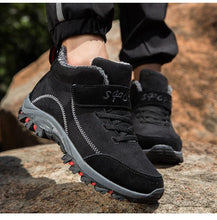 将图片加载到图库查看器,Waterproof Winter Mens Boots With Fur Warm Snow Mens Womens Boots Winter Work Casual Shoes High Top Winter Snow Boots Warm Fur Lined Winter Water-Resistan Ankle Booties