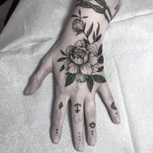 Load image into Gallery viewer, Waterproof Womens Temporary Sticker Tattoo Flower Rose Realistic Sketches For Arm Hand