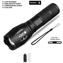 Load image into Gallery viewer, Waterproof Z45 Led Flashlight Ultra Bright Waterproof MINI Torch T6/L2/V6 zoomable 5 Modes 18650 rechargeable Battery for camping tactica Led Mini Water-Resistant Torch Light For Indoor & Outdoor Camping Hiking Accessories Gear