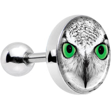 Load image into Gallery viewer, 16G 1/4 Black White Owl Tragus Cartilage Earring
