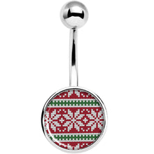 将图片加载到图库查看器,Red Green Christmas Sweater Belly Ring