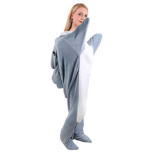 Load image into Gallery viewer, Wearable Shark Sleeping Bag Onezie with Zipper