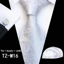Load image into Gallery viewer, Wedding Bridegroom Floral Print Silk Necktie With Cufflinks Set Fashion High Quality Necktie Set For Men