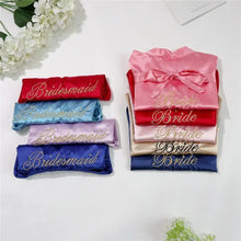 Load image into Gallery viewer, Wedding Satin Bride Robe Elegant Golden Bridesmaid Casual Short Women Nightwear Comfortable Sleepwear