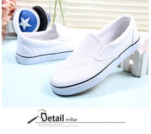 Load image into Gallery viewer, White Couple Canvas Women Espadrilles Shoes Womens Flats Women Running Breathable White Casual Slip On Flats Comfortable Walking Casual Simple Espadrilles
