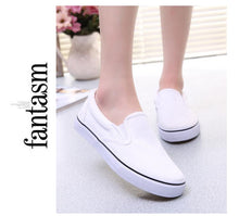 Load image into Gallery viewer, White Couple Canvas Women Espadrilles Shoes Womens Flats Women Running Breathable White Casual Slip On Flats Comfortable Walking Casual Simple Espadrilles