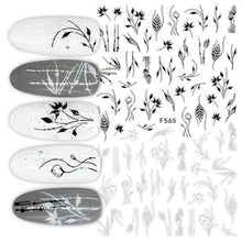 Load image into Gallery viewer, White Embossed Flower Lace 5D Sticker Decal Wedding Nail Art Designs Floral Flower Transfer Decal Geometry 3D Wave Design Decoration for Women Girls Tape Nail Art Stickers Decal Decoration Geometry Transfer Decals Nail Art Decorations Decoration Decal