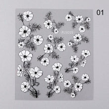 Load image into Gallery viewer, White Embossed Flower Lace 5D Sticker Decal Wedding Nail Art Designs Floral Flower Transfer Decal Geometry 3D Wave Design Decoration for Women Girls Tape Nail Art Stickers Decal Decoration Geometry Transfer Decals Nail Art Decorations Decoration Decal