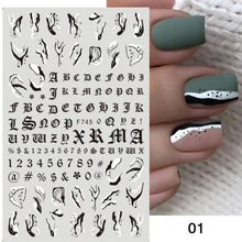 Load image into Gallery viewer, White Embossed Flower Lace Sticker Decal Wedding Nail Art Designs Floral Butterfly Japanese Manicures Nail Decoration Metallic Curve Strip Line Nail Decal Self-Adhesive 3D Wave Design Decoration for Women Girls Adhesive Striping Tape Nail Art Stickers