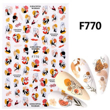 Load image into Gallery viewer, White Embossed Flower Lace Sticker Decal Wedding Nail Art Designs Floral Butterfly Japanese Manicures Nail Decoration Metallic Curve Strip Line Nail Decal Self-Adhesive 3D Wave Design Decoration for Women Girls Adhesive Striping Tape Nail Art Stickers