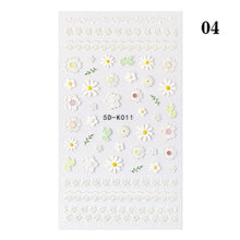 Load image into Gallery viewer, White Embossed Flower Lace Sticker Decal Wedding Nail Art Designs Floral Butterfly Japanese Manicures Nail Decoration Metallic Curve Strip Line Nail Decal Self-Adhesive 3D Wave Design Decoration for Women Girls Adhesive Striping Tape Nail Art Stickers