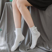 Load image into Gallery viewer, White Lace Socks Women Heart Bowknot Cotton Socks Femme Sweet Socks Ankle Socks Dress Socks For Women