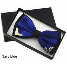 Load image into Gallery viewer, White Men Elegant Polyester Butterfly Bowtie Metal Corners Wedding Bowtie Party Bow Ties