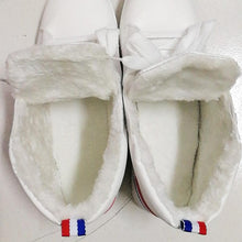 将图片加载到图库查看器,White Men Winter Plush Shoes Boys Comfort Sneakers Leather High Top Sneakers Trendy Style Casual Shoes Fashion Sneakers Breathable Comfort Walking Shoes For Mens