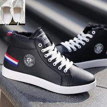 将图片加载到图库查看器,White Men Winter Plush Shoes Boys Comfort Sneakers Leather High Top Sneakers Trendy Style Casual Shoes Fashion Sneakers Breathable Comfort Walking Shoes For Mens