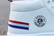 将图片加载到图库查看器,White Men Winter Plush Shoes Boys Comfort Sneakers Leather High Top Sneakers Trendy Style Casual Shoes Fashion Sneakers Breathable Comfort Walking Shoes For Mens