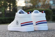 将图片加载到图库查看器,White Men Winter Plush Shoes Boys Comfort Sneakers Leather High Top Sneakers Trendy Style Casual Shoes Fashion Sneakers Breathable Comfort Walking Shoes For Mens
