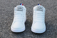 将图片加载到图库查看器,White Men Winter Plush Shoes Boys Comfort Sneakers Leather High Top Sneakers Trendy Style Casual Shoes Fashion Sneakers Breathable Comfort Walking Shoes For Mens
