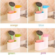 Load image into Gallery viewer, White Smart Kitchen Soap Dispenser Bathroom Accessories Liquid Soap Dispenser Simple Storage Box With Tank 3 IN 1 Cleaning Sponge Brush Holder Soap Pump Kitchen Gadgets
