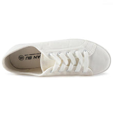 将图片加载到图库查看器,White Summer Womens Sneakers Trainers White Leather Canvas Shoes Tenis Classic Casual Cotton Slip On Canvas Comfortable Walking Flats Sneakers