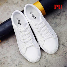 将图片加载到图库查看器,White Summer Womens Sneakers Trainers White Leather Canvas Shoes Tenis Classic Casual Cotton Slip On Canvas Comfortable Walking Flats Sneakers