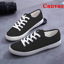 将图片加载到图库查看器,White Summer Womens Sneakers Trainers White Leather Canvas Shoes Tenis Classic Casual Cotton Slip On Canvas Comfortable Walking Flats Sneakers
