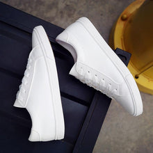 将图片加载到图库查看器,White Summer Womens Sneakers Trainers White Leather Canvas Shoes Tenis Classic Casual Cotton Slip On Canvas Comfortable Walking Flats Sneakers