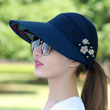 Load image into Gallery viewer, Wide Brim Sun Visor Foldable Picnic Hat Beach UV Protection Scallop Cap
