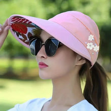 Load image into Gallery viewer, Wide Brim Sun Visor Foldable Picnic Hat Beach UV Protection Scallop Cap