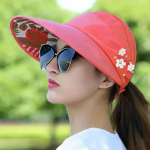 Load image into Gallery viewer, Wide Brim Sun Visor Foldable Picnic Hat Beach UV Protection Scallop Cap