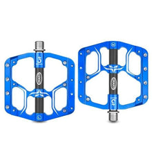将图片加载到图库查看器,Wide Flat Mountain Road Cycling Bicycle Bike Pedal 3 Sealed Bearings 9/16 in Aluminum With Removable Antiskid Cleats Mountain Bike Pedal Platform Flat Bicycle Pedals Aluminum Alloy Non-Slip Metal Bike Pedals With 3 Bearings For Road