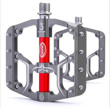 将图片加载到图库查看器,Wide Flat Mountain Road Cycling Bicycle Bike Pedal 3 Sealed Bearings 9/16 in Aluminum With Removable Antiskid Cleats Mountain Bike Pedal Platform Flat Bicycle Pedals Aluminum Alloy Non-Slip Metal Bike Pedals With 3 Bearings For Road