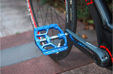 将图片加载到图库查看器,Wide Flat Mountain Road Cycling Bicycle Bike Pedal 3 Sealed Bearings 9/16 in Aluminum With Removable Antiskid Cleats Mountain Bike Pedal Platform Flat Bicycle Pedals Aluminum Alloy Non-Slip Metal Bike Pedals With 3 Bearings For Road