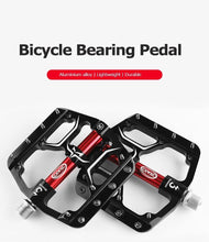 将图片加载到图库查看器,Wide Flat Mountain Road Cycling Bicycle Bike Pedal 3 Sealed Bearings 9/16 in Aluminum With Removable Antiskid Cleats Mountain Bike Pedal Platform Flat Bicycle Pedals Aluminum Alloy Non-Slip Metal Bike Pedals With 3 Bearings For Road