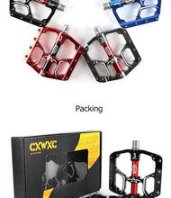 将图片加载到图库查看器,Wide Flat Mountain Road Cycling Bicycle Bike Pedal 3 Sealed Bearings 9/16 in Aluminum With Removable Antiskid Cleats Mountain Bike Pedal Platform Flat Bicycle Pedals Aluminum Alloy Non-Slip Metal Bike Pedals With 3 Bearings For Road