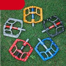 将图片加载到图库查看器,Wide Flat Mountain Road Cycling Bicycle Bike Pedal 3 Sealed Bearings 9/16 in Aluminum With Removable Antiskid Cleats Mountain Bike Pedal Platform Flat Bicycle Pedals Aluminum Alloy Non-Slip Metal Bike Pedals With 3 Bearings For Road