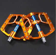 将图片加载到图库查看器,Wide Flat Mountain Road Cycling Bicycle Bike Pedal 3 Sealed Bearings 9/16 in Aluminum With Removable Antiskid Cleats Mountain Bike Pedal Platform Flat Bicycle Pedals Aluminum Alloy Non-Slip Metal Bike Pedals With 3 Bearings For Road