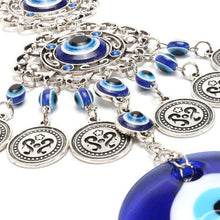 Load image into Gallery viewer, Wind Chimes Evil Eye Pendants Home Wall Hanging Decor Blessing Protection Gift Blue Evil Eye Wall Hanging Ornament With Round Eye Design Metal Home Decor Protection And Good Luck Charm Gift Blessing Protection Gift Dream Catcher Blue Rhinestone