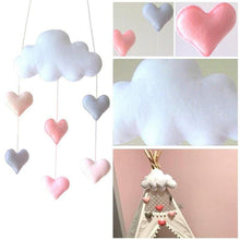 Load image into Gallery viewer, Wind Chimes Handmade Cloud Felt Love Pendant Baby Children Cloud Bed Bell Mobile Crib Jewelry Creative Pendant Bedroom Loving Ceiling Hanging Heart Decor Girls Wind Chime Nursery Decoration