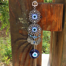 Load image into Gallery viewer, Wind Chimes Turkey Blue Evil Eye (Nazar) Amulet Pendants Home Blessing Protection Gift Ornaments Dream Catcher Blue Rhinestone Wall Hanging Home Decor Ornament Protection Good Luck Blessing Gift