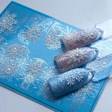 Load image into Gallery viewer, Winter Christmas Acrylic Engraved Nail Sticker Colorful Snow Design Decals Nail Water Slide Decals Nail Art Stickers Decals Christmas Snowflake Bronzing Christmas Slider Nail Art 3D Decals Decoration Decals Snowflakes Elk Bear Christmas Xmas Stickers