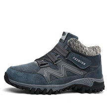 将图片加载到图库查看器,Winter Elegant Unisex Boots With Fur Warm Leather Snow Boots Winter Work Casual Shoes High Top Rubber Ankle Boots Leather Platform Fashion Luxury Boots Non-Slip Hiking Boots