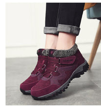 将图片加载到图库查看器,Winter Elegant Unisex Boots With Fur Warm Leather Snow Boots Winter Work Casual Shoes High Top Rubber Ankle Boots Leather Platform Fashion Luxury Boots Non-Slip Hiking Boots