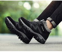 将图片加载到图库查看器,Winter Elegant Unisex Boots With Fur Warm Leather Snow Boots Winter Work Casual Shoes High Top Rubber Ankle Boots Leather Platform Fashion Luxury Boots Non-Slip Hiking Boots