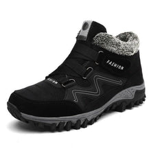 将图片加载到图库查看器,Winter Elegant Unisex Boots With Fur Warm Leather Snow Boots Winter Work Casual Shoes High Top Rubber Ankle Boots Leather Platform Fashion Luxury Boots Non-Slip Hiking Boots