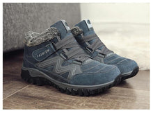 将图片加载到图库查看器,Winter Elegant Unisex Boots With Fur Warm Leather Snow Boots Winter Work Casual Shoes High Top Rubber Ankle Boots Leather Platform Fashion Luxury Boots Non-Slip Hiking Boots