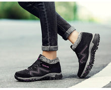 将图片加载到图库查看器,Winter Elegant Unisex Boots With Fur Warm Leather Snow Boots Winter Work Casual Shoes High Top Rubber Ankle Boots Leather Platform Fashion Luxury Boots Non-Slip Hiking Boots