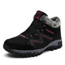 将图片加载到图库查看器,Winter Elegant Unisex Boots With Fur Warm Leather Snow Boots Winter Work Casual Shoes High Top Rubber Ankle Boots Leather Platform Fashion Luxury Boots Non-Slip Hiking Boots